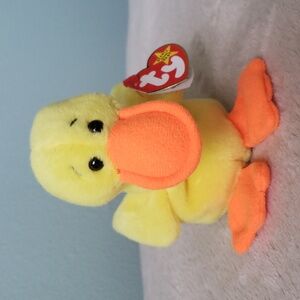 Quackers 🦆4th/3rd Gen Ty Beanie Baby Duck🦆 Collectible Toy NWT, PVC Pellets